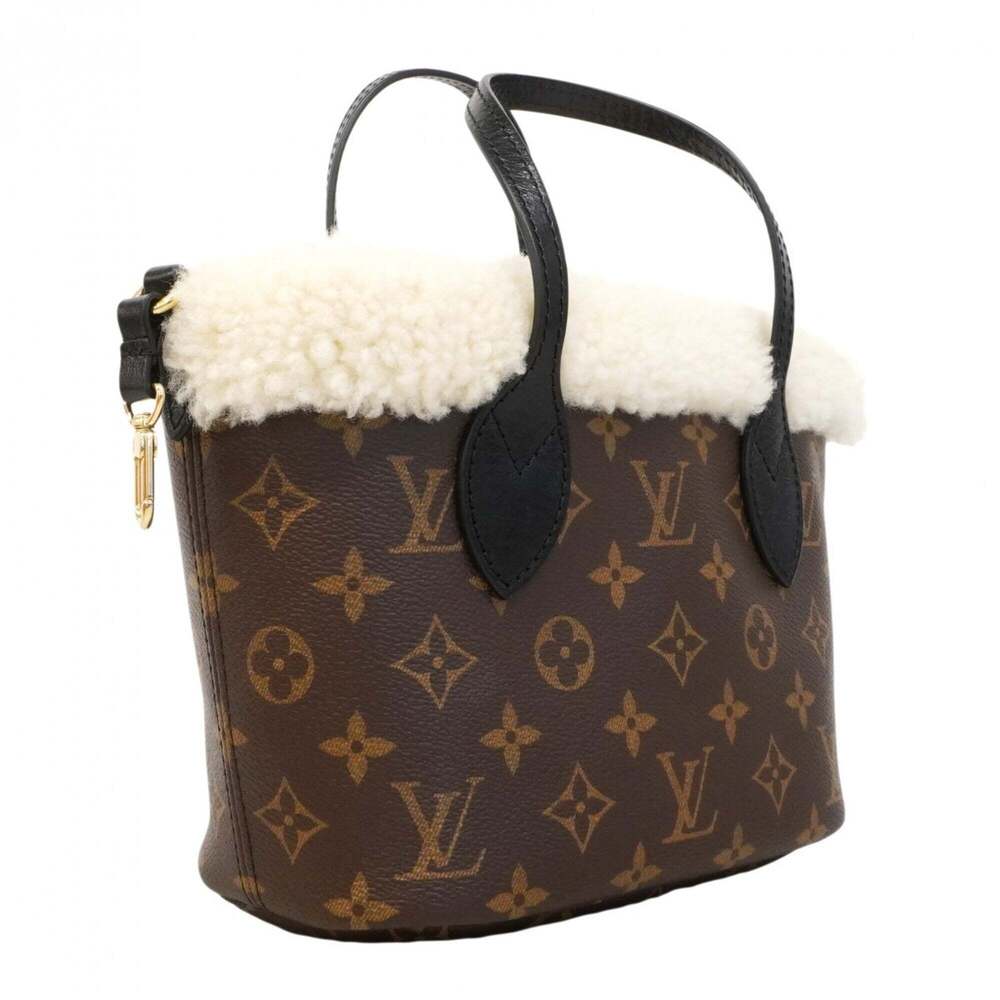 Louis Vuitton Monogram Shearling Neverfull Inside Out BB Handbag M26315 Brown... - Picture 2 of 10